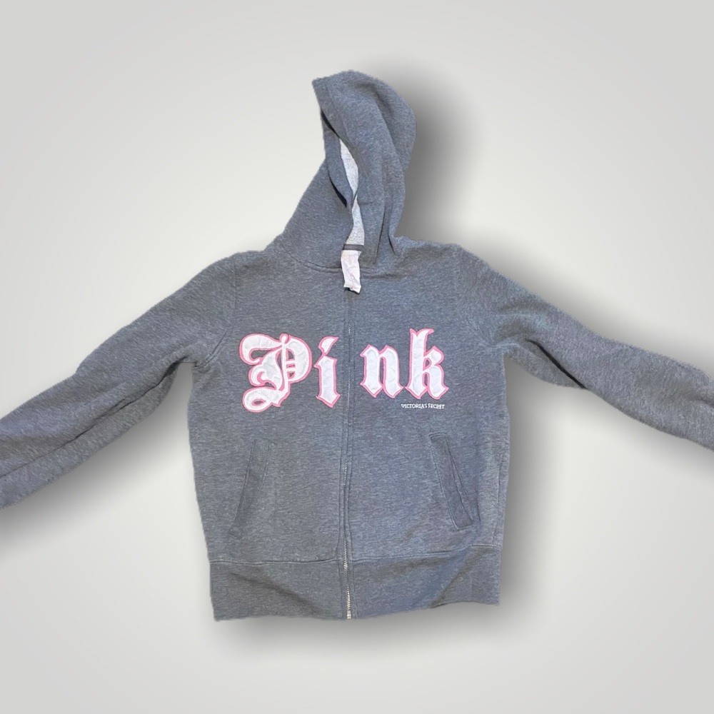 VINTAGE PINK VICTORIA’S SECRET ZIP UP SWEATSHIRT